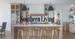 Warm kitchen featuring Southern Living headline.